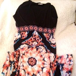 Really long, multi colored, halter top, dress